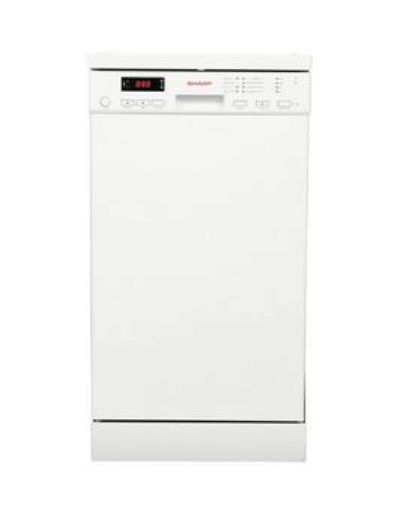 Sharp Qws22F472W 10-Place Slimline Dishwasher - White Sharp Qws22F472W 10-Place Slimline Dishwasher - White